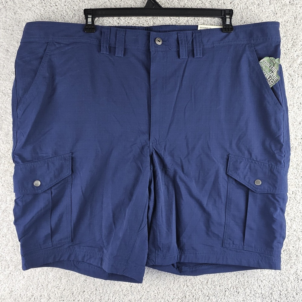 Duluth Trading Armachillo Cargo Shorts Mens 48 x 11 Cooling Relaxed Fit Blue NWT